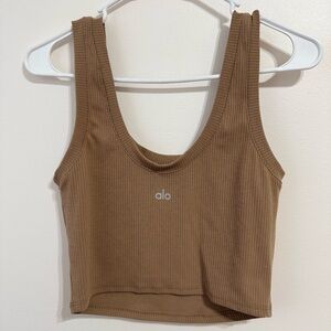 ALO Yoga Brown Ribbed Crop Top
